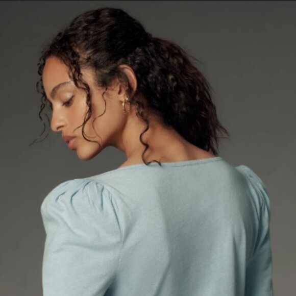 Brand New By Anthropologie Puff-Sleeve Scoop-Neck Top - Picture 6 of 7